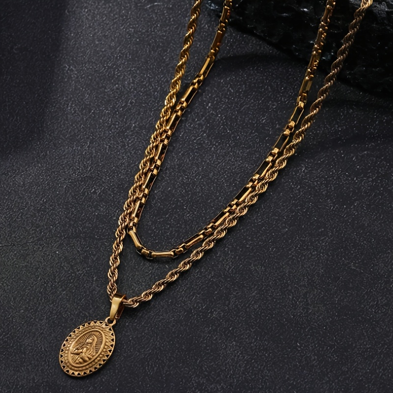 Set of 2 Stylish 18K Plated Pendant Necklaces for All